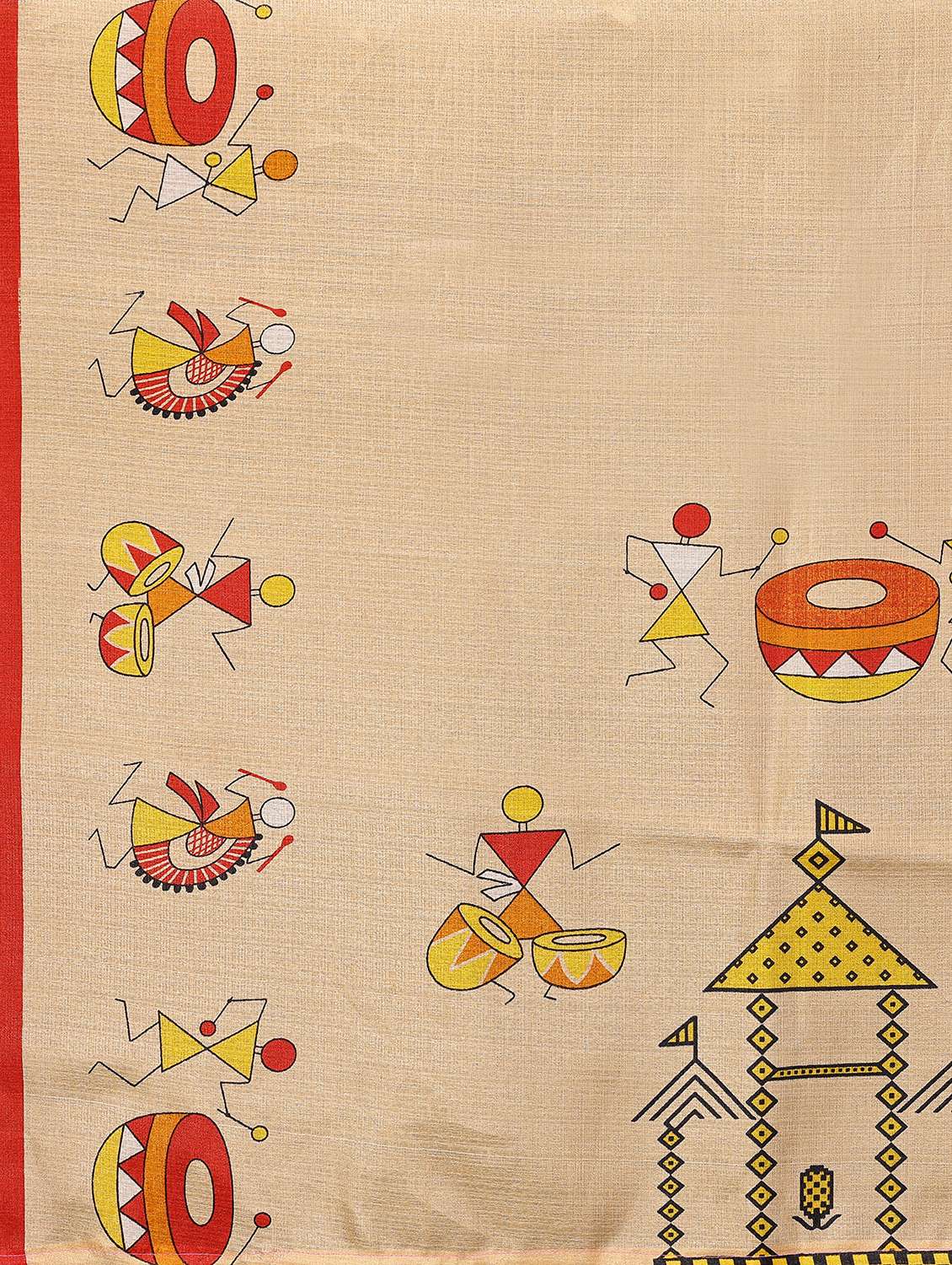 Women Warli Printed Saree With Blouse - 22722916 -  Standard Image - 1