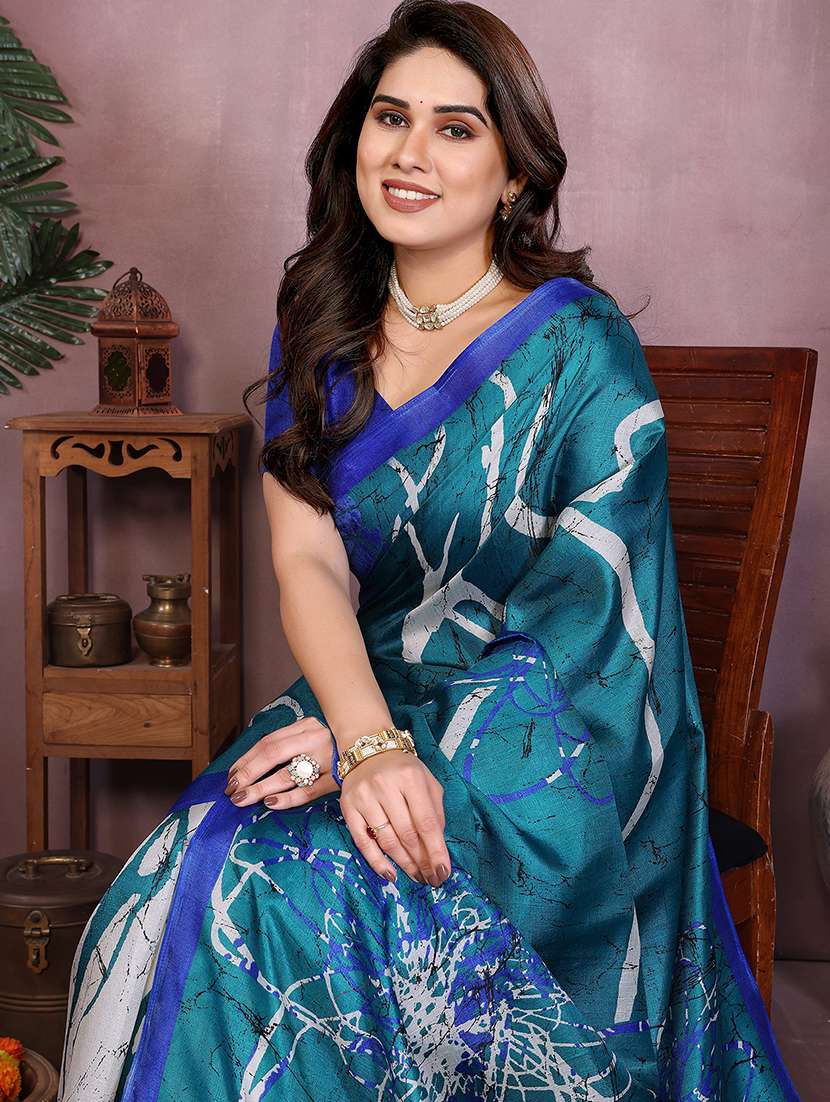 Women Printed Casual Wear Saree With Blouse - 22722958 -  Standard Image - 1