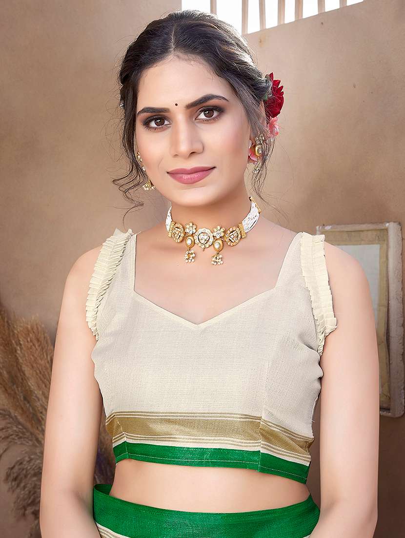Women Printed Casual Wear Saree With Blouse - 22722970 -  Standard Image - 4