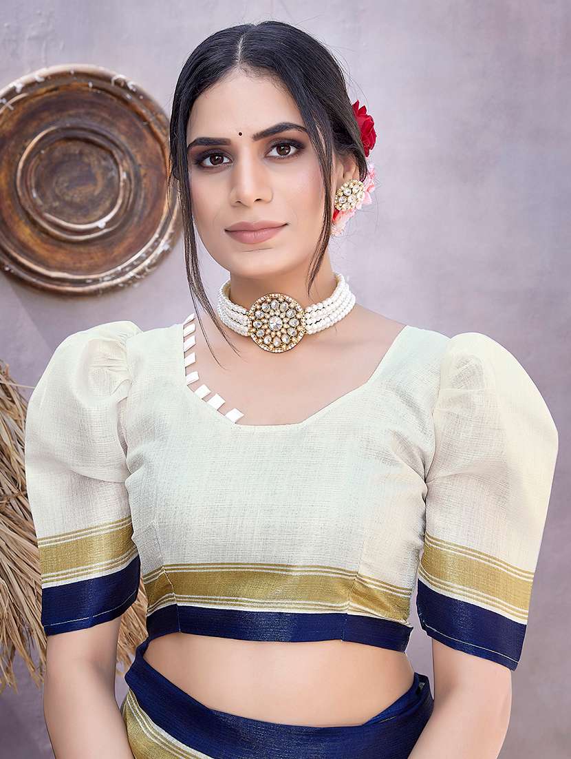 Women Printed Casual Wear Saree With Blouse - 22722971 -  Standard Image - 4