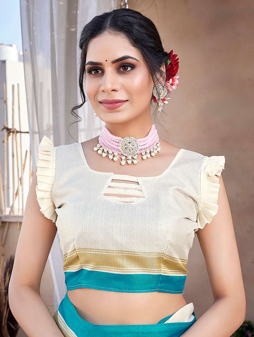 Women Printed Casual Wear Saree With Blouse - 22722974 -  Standard Image - 4