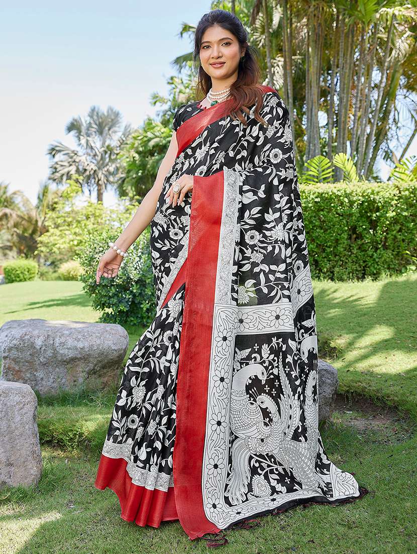 Women Printed Casual Wear Saree With Blouse - 22723024 -  Standard Image - 1