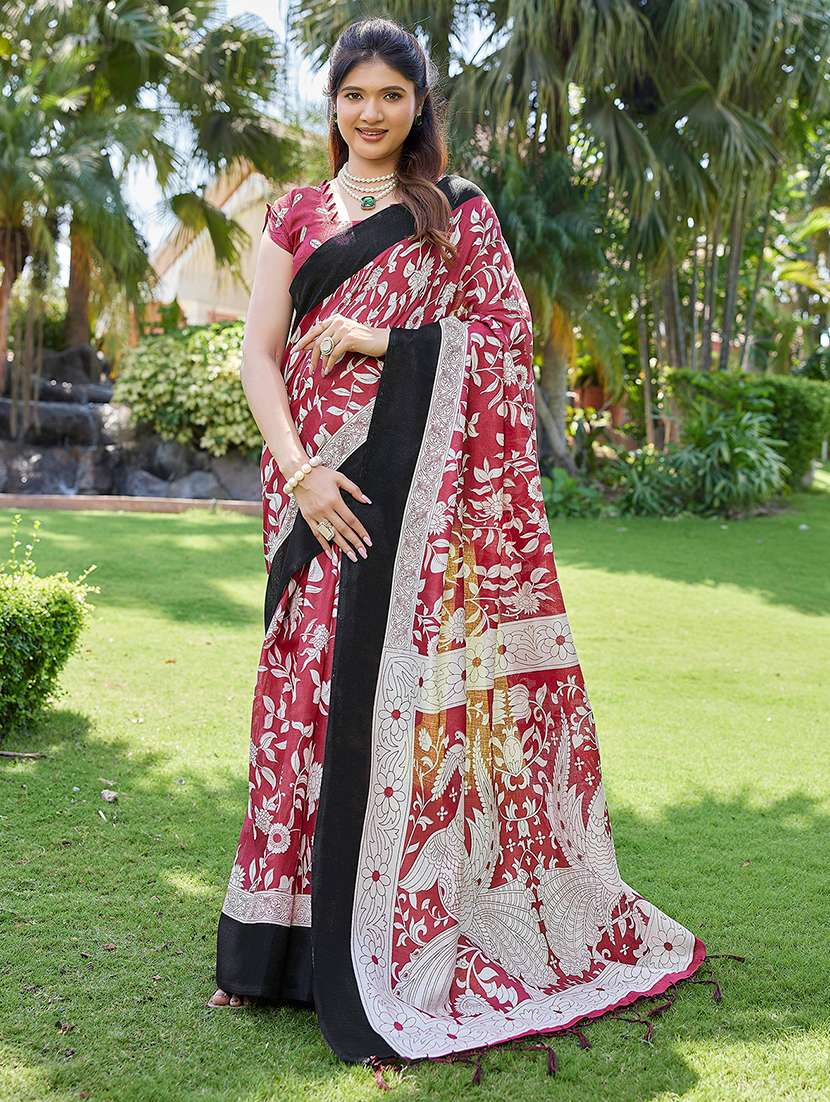 Women Printed Casual Wear Saree With Blouse - 22723025 -  Standard Image - 1