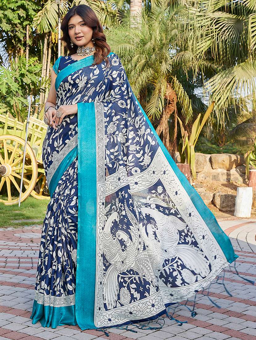 Women Printed Casual Wear Saree With Blouse - 22723026 -  Standard Image - 1