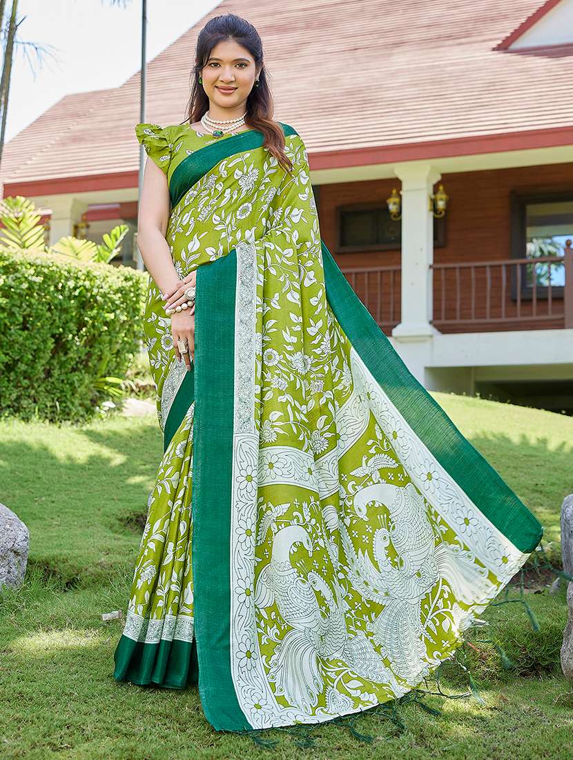 Women Printed Casual Wear Saree With Blouse - 22723027 -  Standard Image - 1