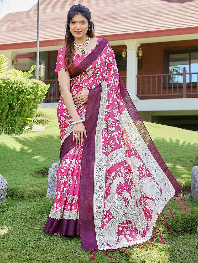 Women Printed Casual Wear Saree With Blouse - 22723028 -  Standard Image - 1