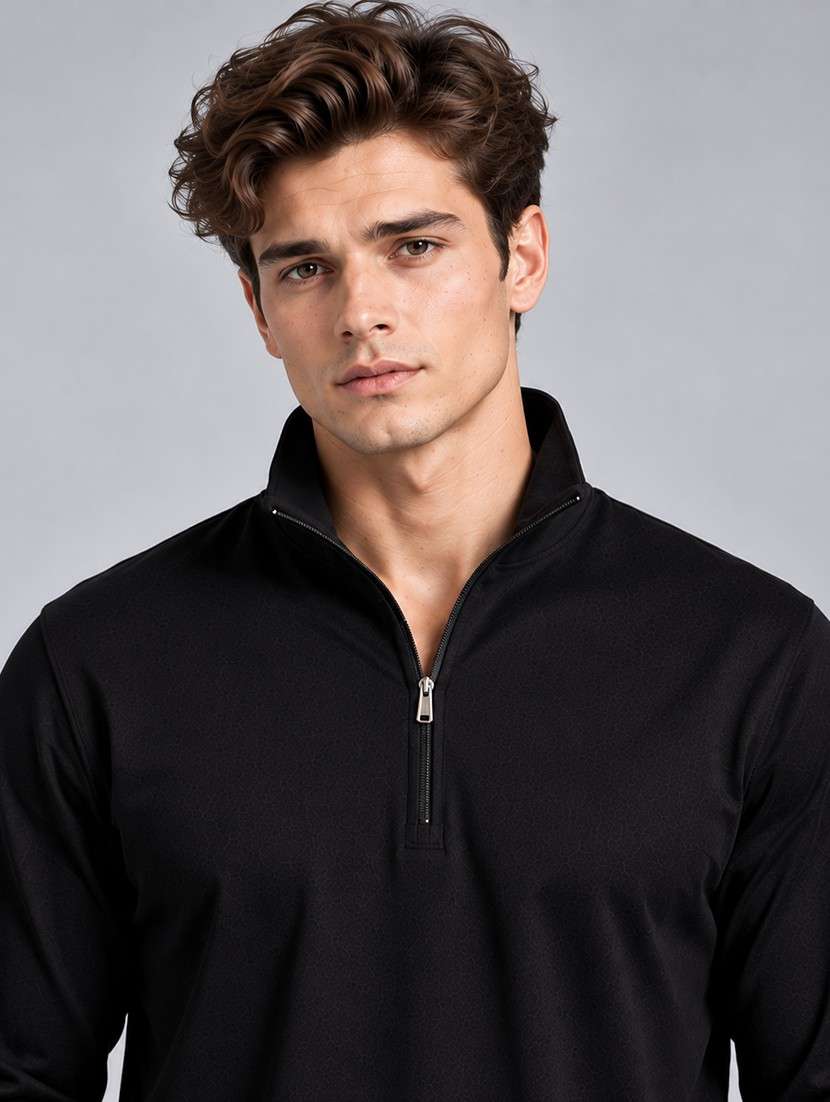 Men Solid Long Sleeves Polo T-shirt - 22723159 -  Standard Image - 1