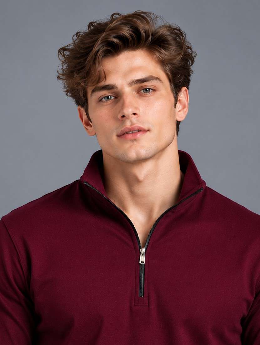 Men Solid Long Sleeves Polo T-shirt - 22723163 -  Standard Image - 1