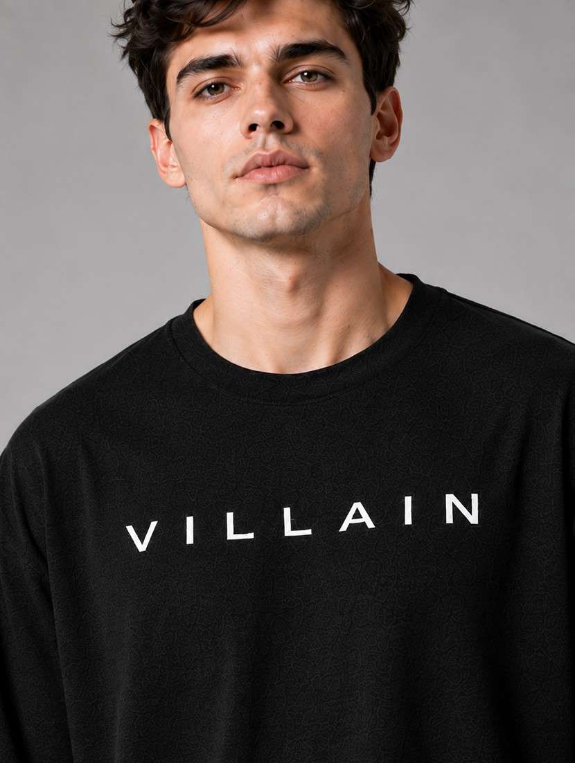 Men Typographic Short Sleeves Oversized T-shirt - 22723320 -  Standard Image - 1