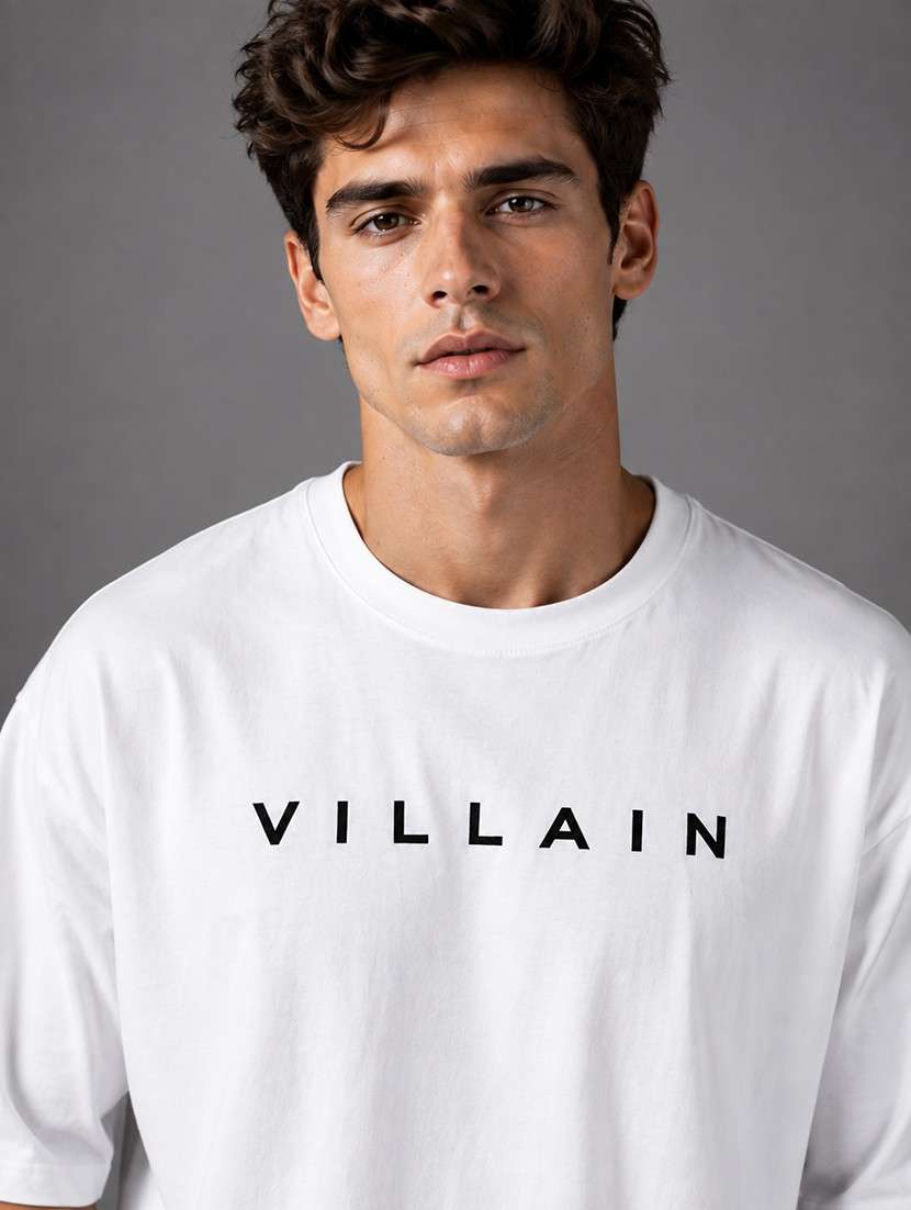 Men Typographic Short Sleeves Oversized T-shirt - 22723325 -  Standard Image - 1