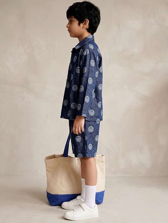 Boys Printed Long Sleeves Shirt And Shorts Set - 22723377 -  Standard Image - 1