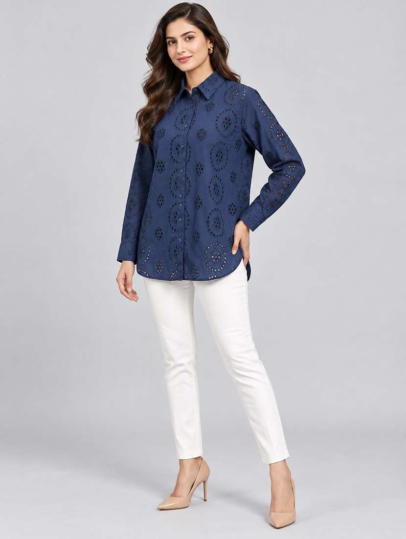 Women Embroidered Long Sleeves Regular Shirt - 22723385 -  Standard Image - 1