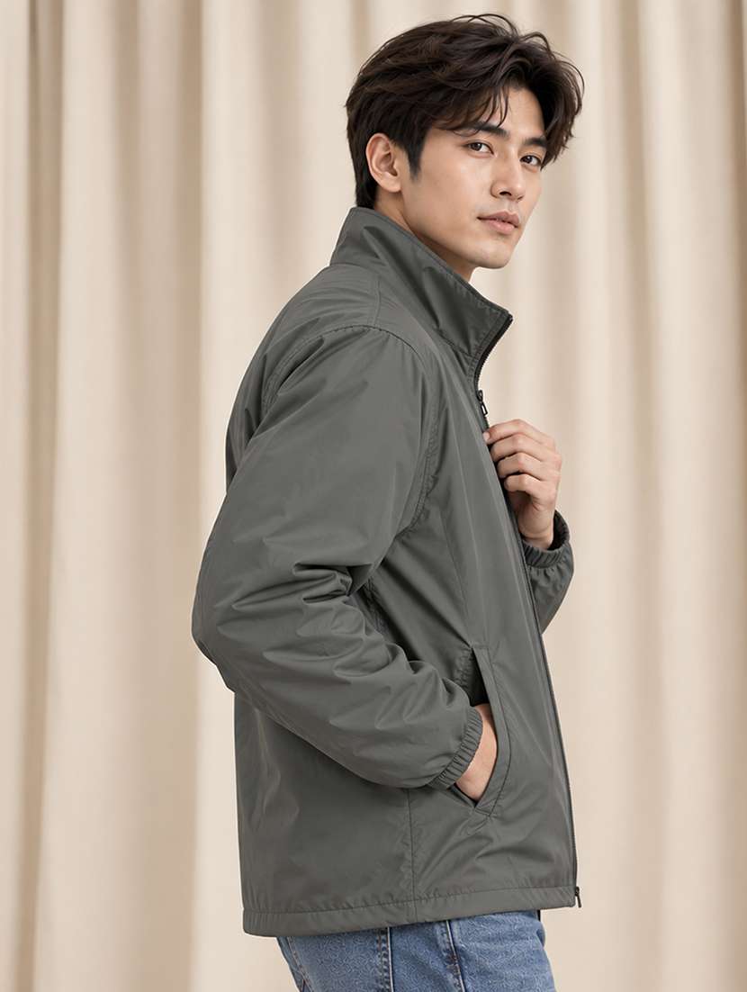 Men Solid Long Sleeves Bomber Jacket - 22723415 -  Standard Image - 1