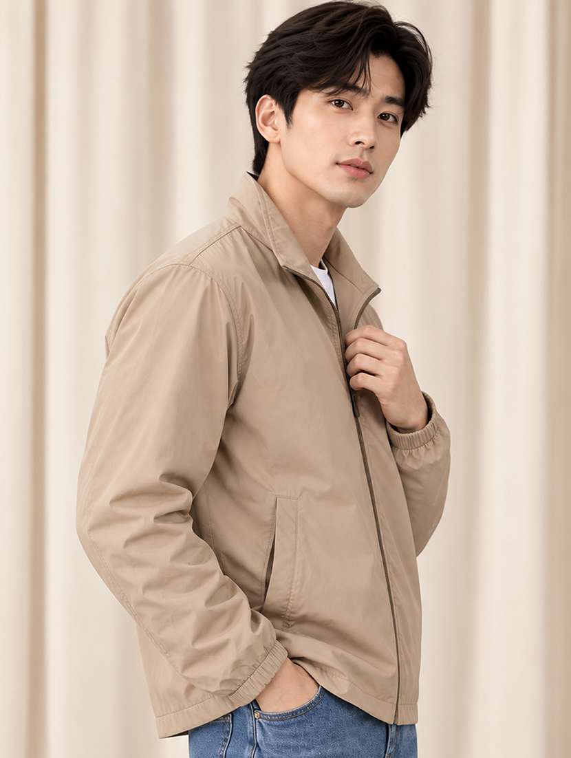 Men Solid Long Sleeves Bomber Jacket - 22723417 -  Standard Image - 1