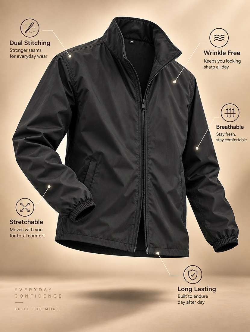 Men Solid Long Sleeves Bomber Jacket - 22723418 -  Standard Image - 4