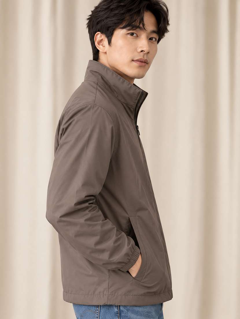 Men Solid Long Sleeves Bomber Jacketv - 22723419 -  Standard Image - 1