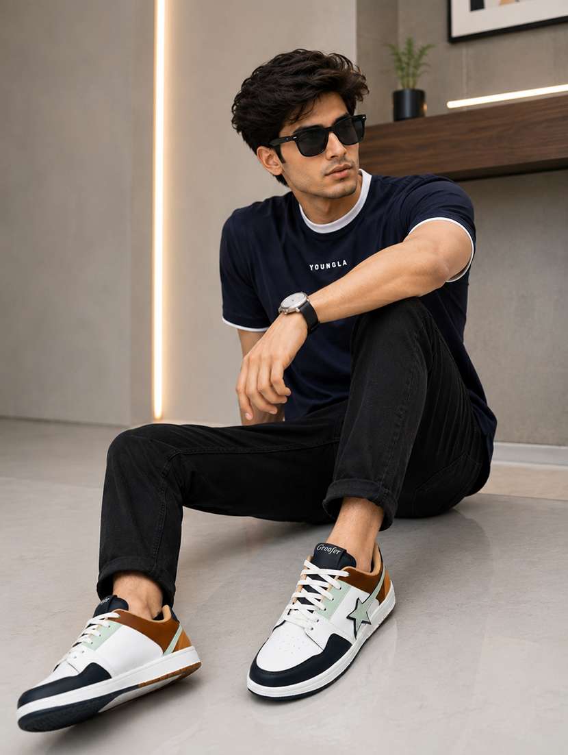 Men Colourblocked Lace Up Sneaker - 22723436 -  Standard Image - 4