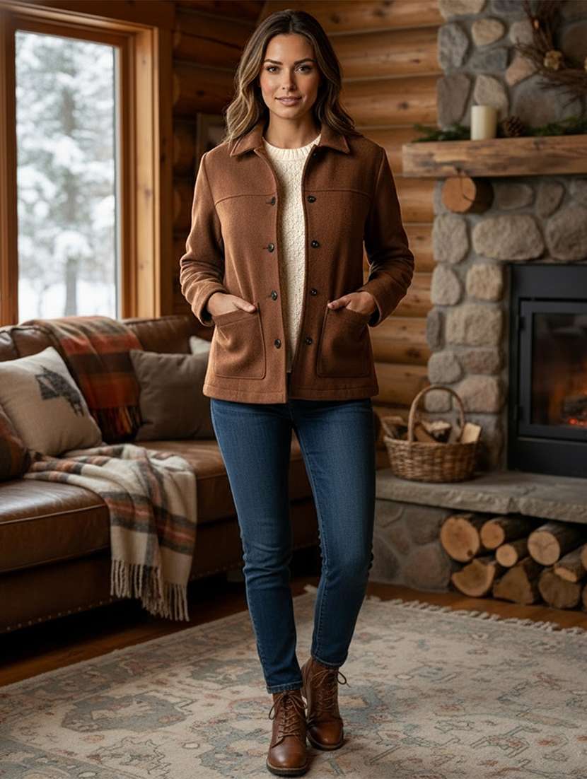 Women Solid Long Sleeves Regular Jacket - 22724003 -  Standard Image - 4