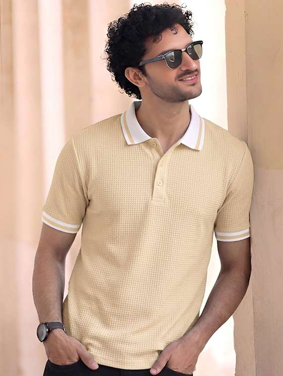 Men Pack Of 2 Textured Short Sleeves Polo T-shirt - 22724228 -  Standard Image - 1