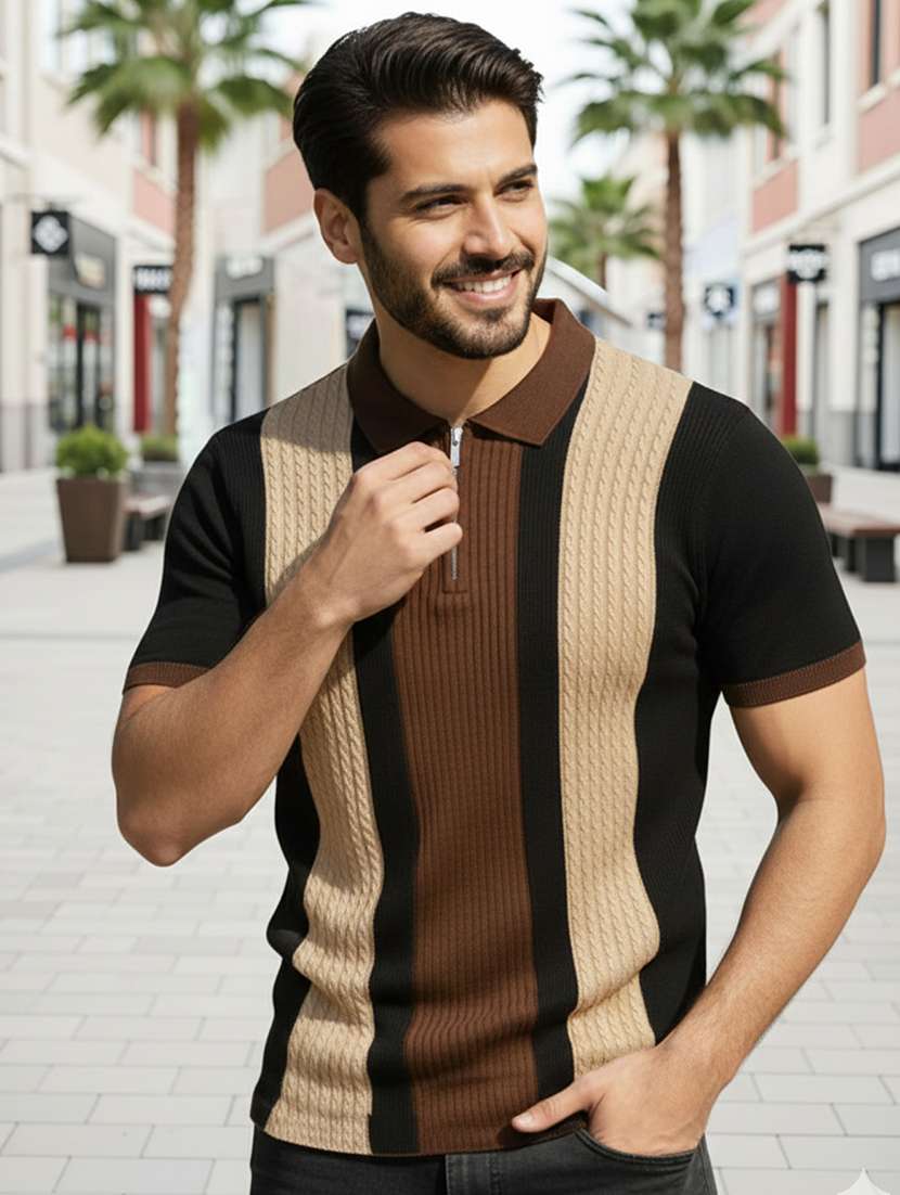 Men Pack Of 2 Striped Short Sleeves Polo T-shirt - 22724378 -  Standard Image - 1