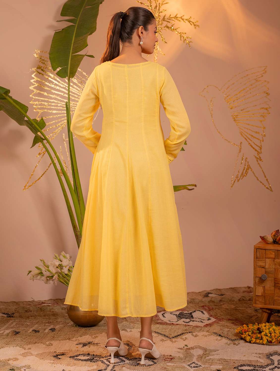 Women Self Design Long Sleeves Anarkali Kurta - 22724854 -  Standard Image - 4