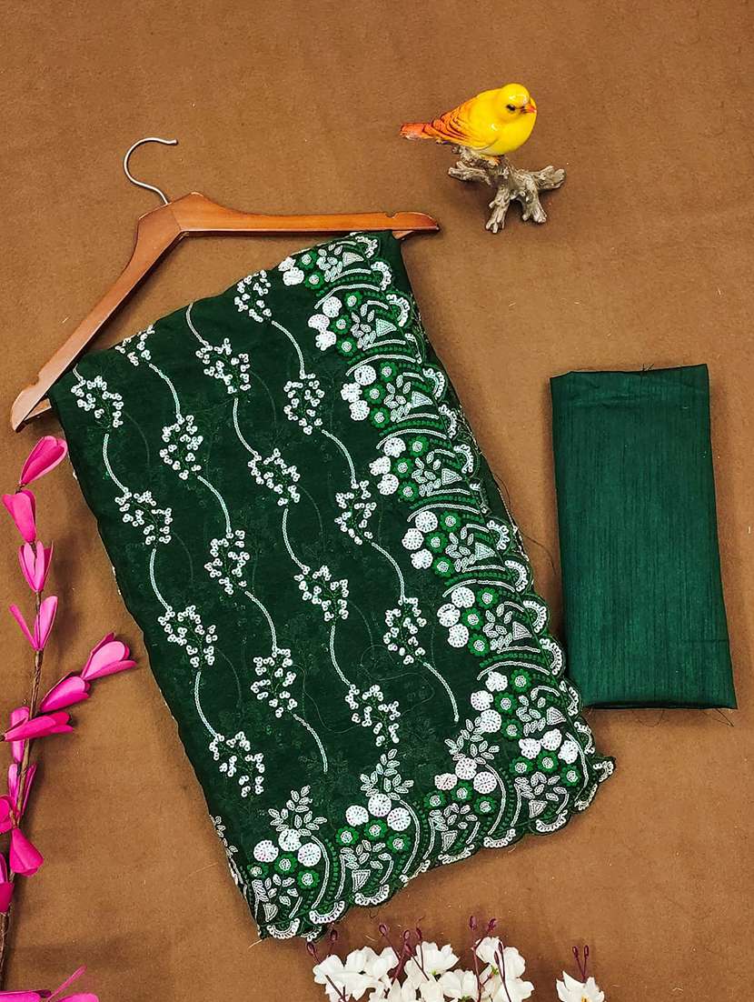 Women Solid With Work Embellished Saree With Blouse - 22727063 -  Standard Image - 4