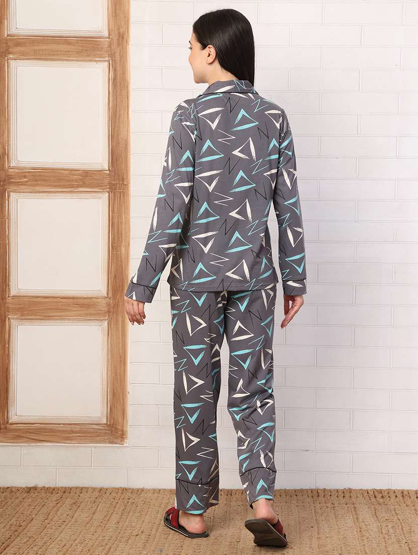 Women Printed Long Sleeves Pyjama Set - 22727153 -  Standard Image - 4