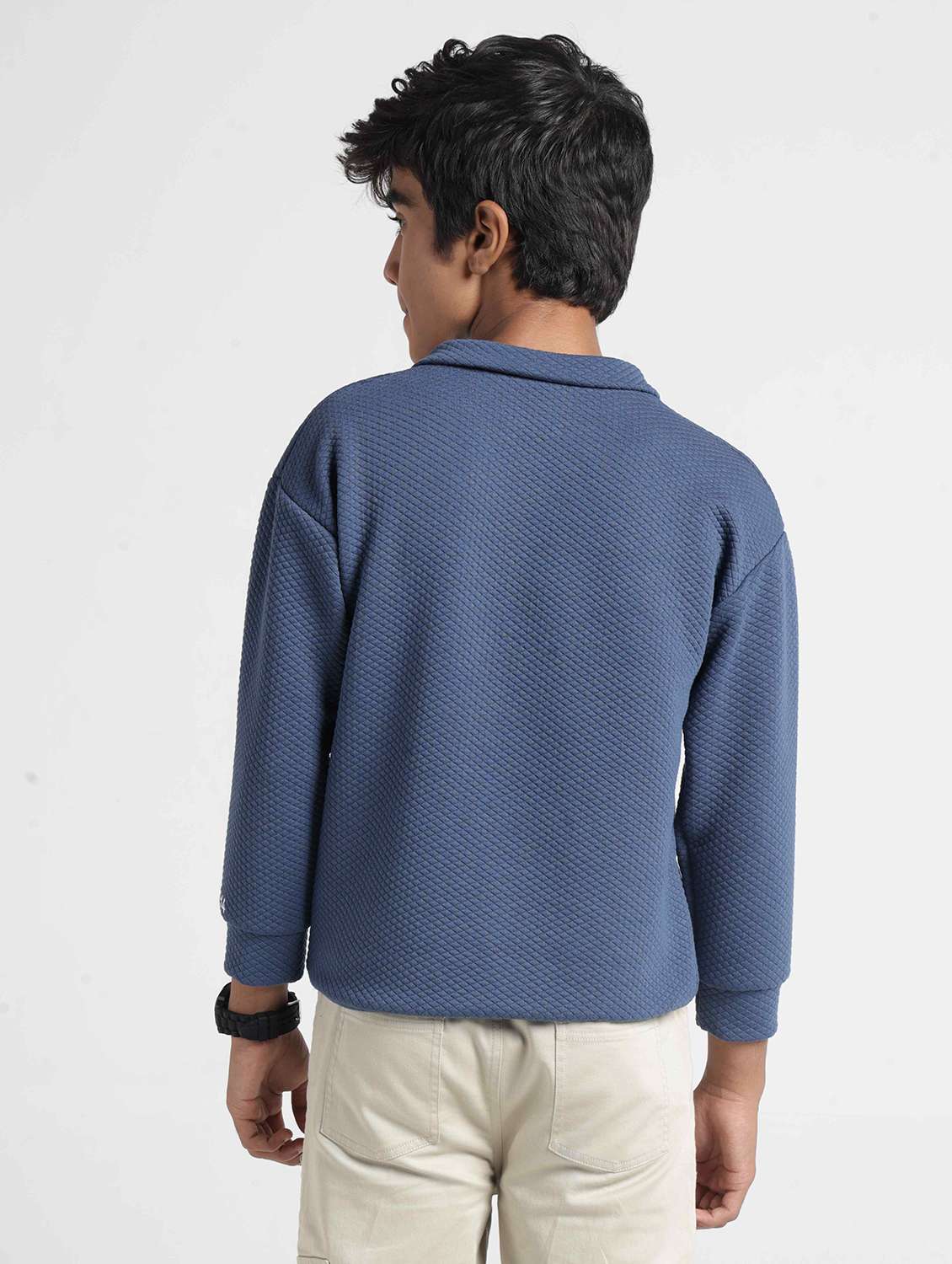 Boys Self Design Long Sleeves Polo T-shirt - 22727225 -  Standard Image - 4