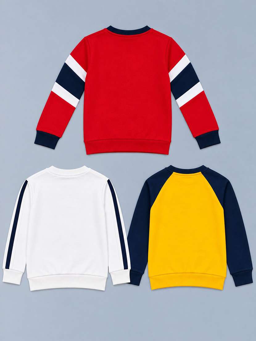 Boys Pack Of 3 Printed Long Sleeves Sweatshirt - 22727335 -  Standard Image - 1