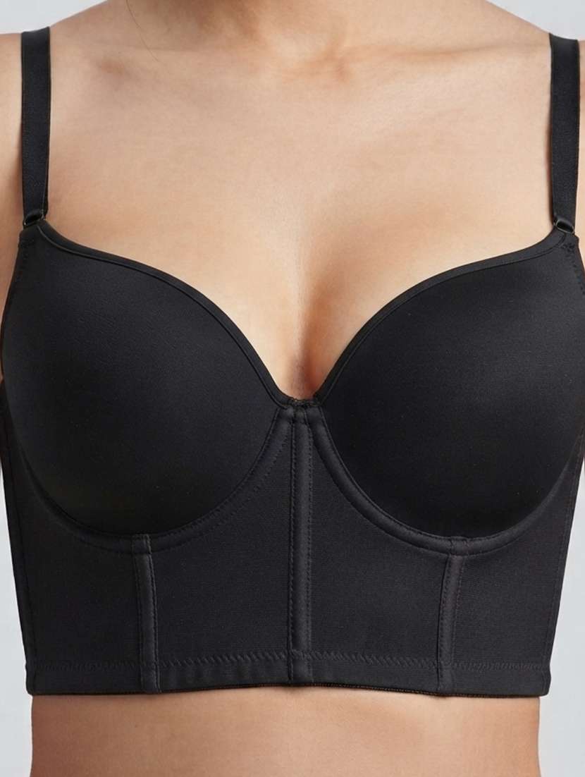 Women Solid Three Fourth Coverage Corset Bra - 22727601 -  Standard Image - 1