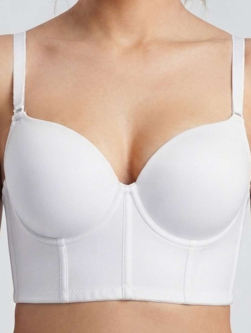 Women Solid Three Fourth Coverage Corset Bra - 22727607 -  Standard Image - 1