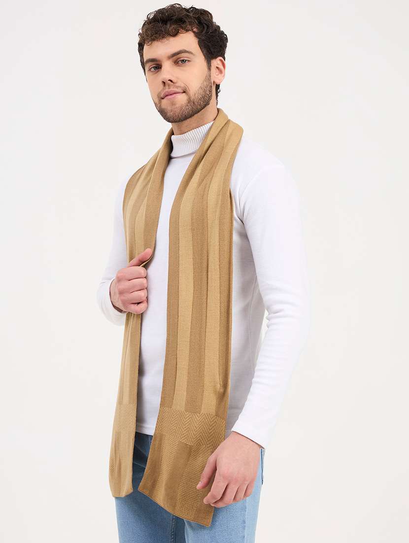 Men Striped Winterwear Muffler - 22728187 -  Standard Image - 4