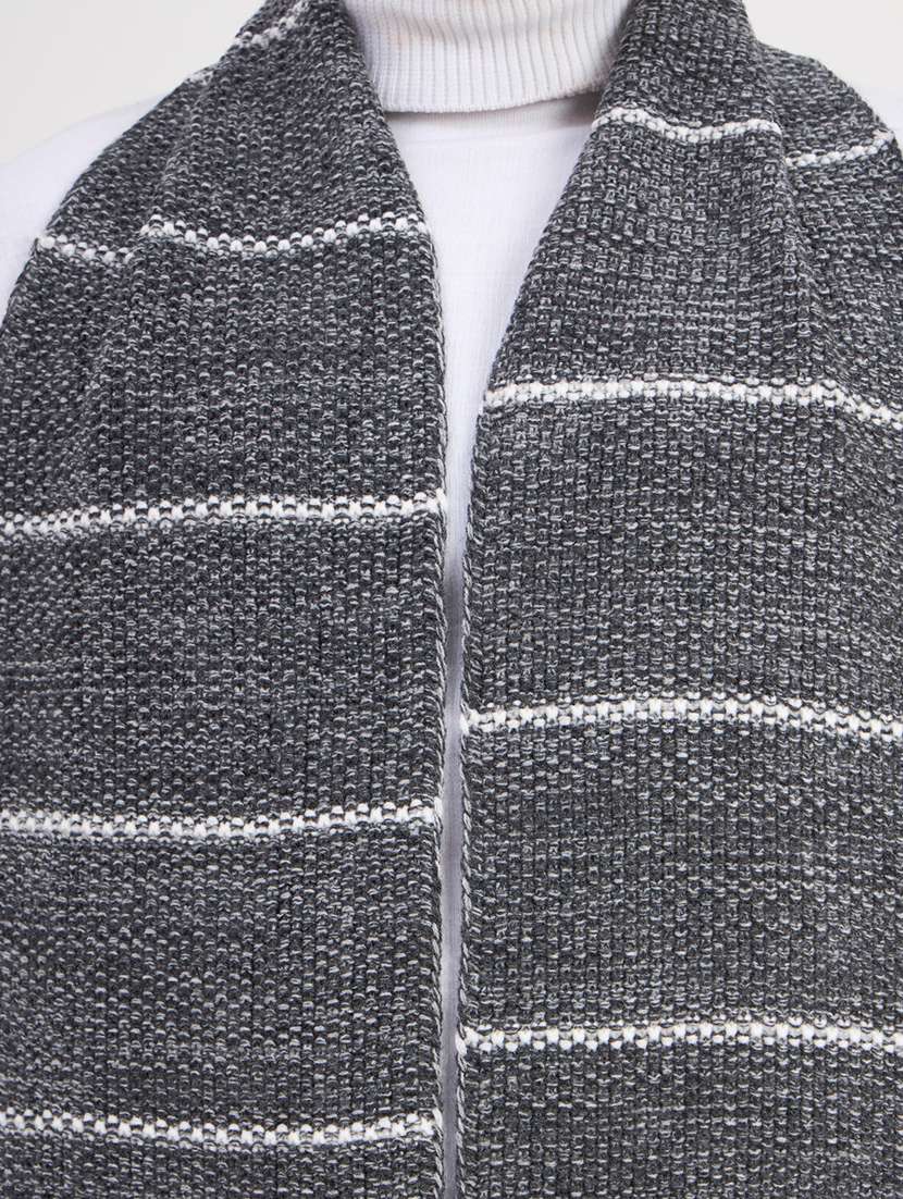 Men Striped Winterwear Muffler - 22728198 -  Standard Image - 1