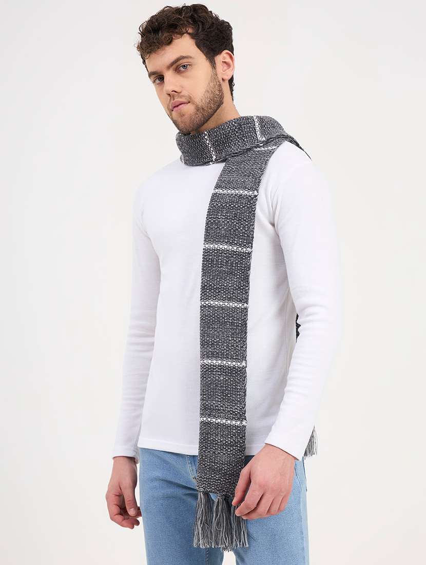 Men Striped Winterwear Muffler - 22728198 -  Standard Image - 4