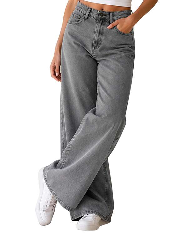 Women Washed Mid Rise Wide Leg Jeans - 22728211 -  Standard Image - 4