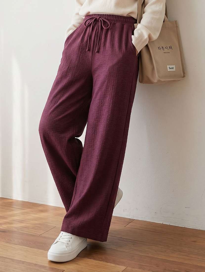 Women Solid High Rise Straight Trouser - 22728326 -  Standard Image - 4