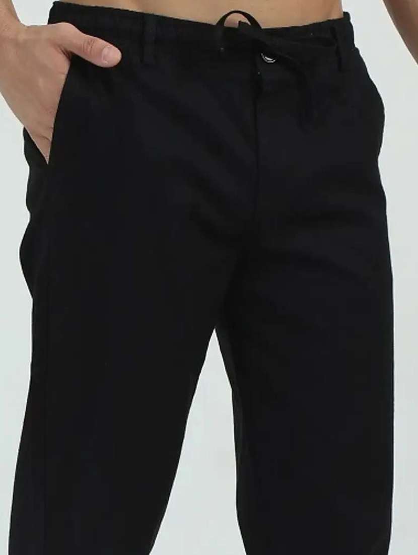 Men Solid Mid Rise Regular Fit Casual Trouser - 22728502 -  Standard Image - 1