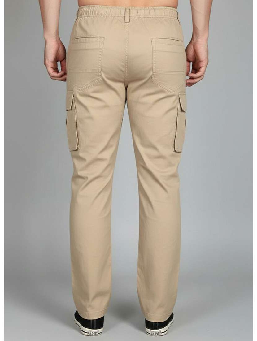 Men Solid Mid Rise Regular Fit Cargo - 22728551 -  Standard Image - 4