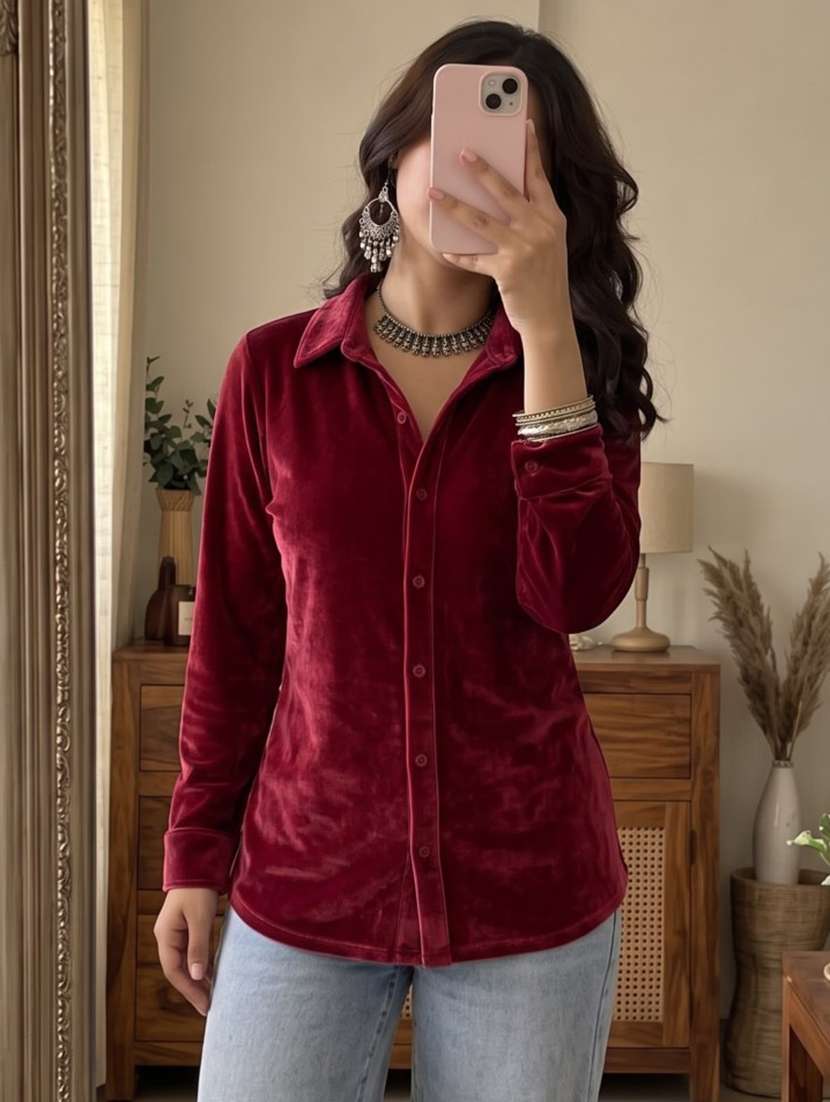 Women Solid Long Sleeves Regular Shirt - 22728734 -  Standard Image - 1