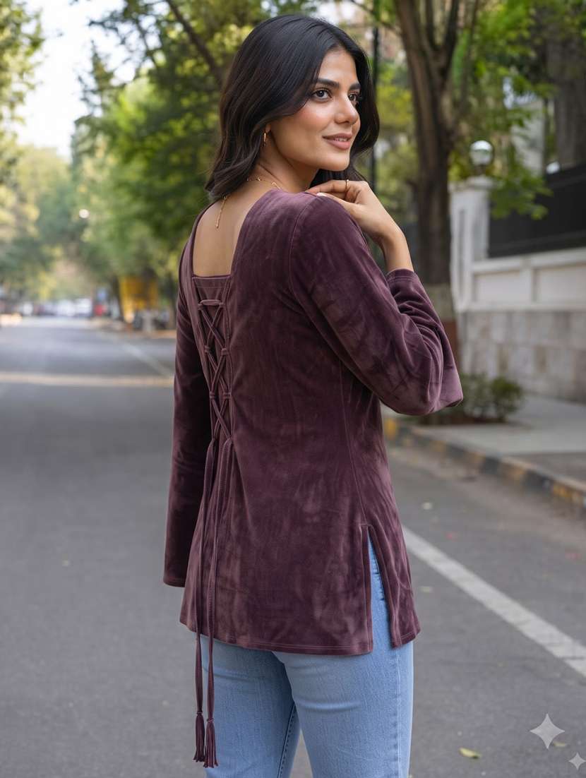 Women Solid Flared Sleeve Kurti - 22728765 -  Standard Image - 1