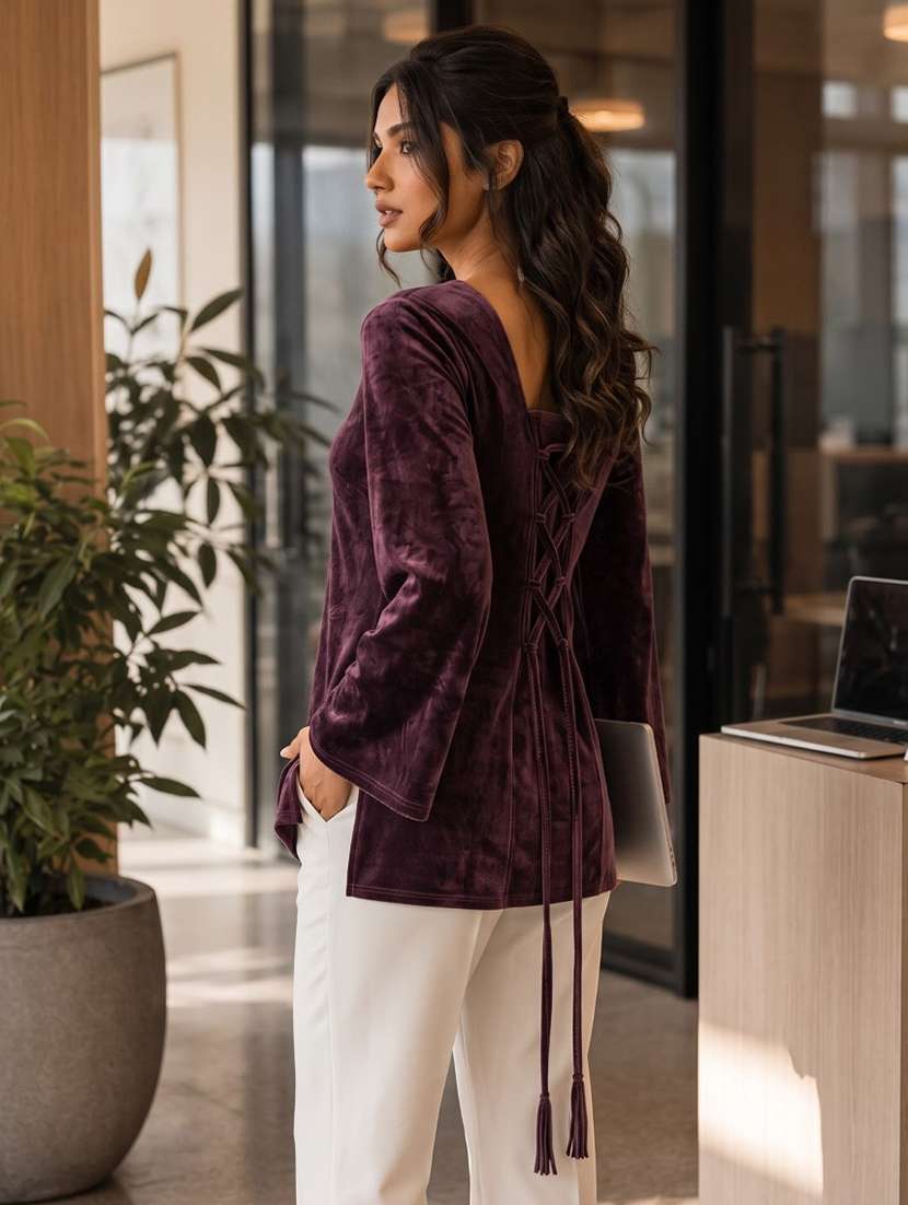 Women Solid Flared Sleeve Kurti - 22728767 -  Standard Image - 1