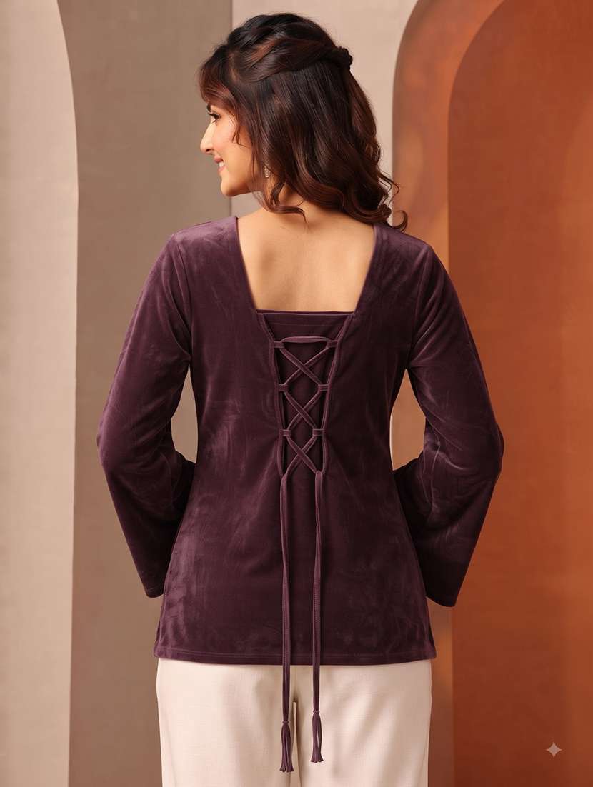 Women Solid Flared Sleeve Kurti - 22728771 -  Standard Image - 1