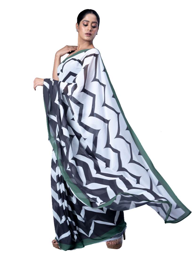Women Printed Casual Wear Saree With Blouse - 22728863 -  Standard Image - 1