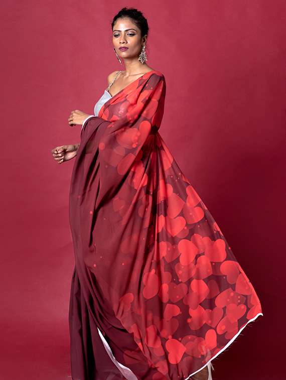 Women Printed Casual Wear Saree With Blouse - 22728868 -  Standard Image - 1