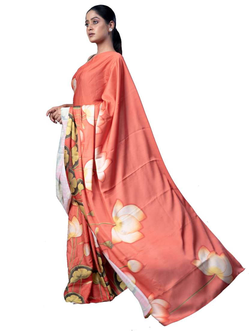Women Printed Casual Wear Saree With Blouse - 22728872 -  Standard Image - 1