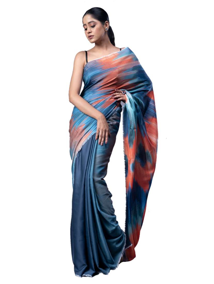 Women Printed Casual Wear Saree With Blouse - 22728873 -  Standard Image - 1