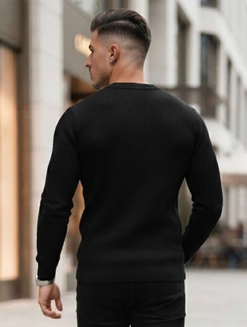 Men Self Design Long Sleeve Regular Fit Pullover - 22729671 -  Standard Image - 1