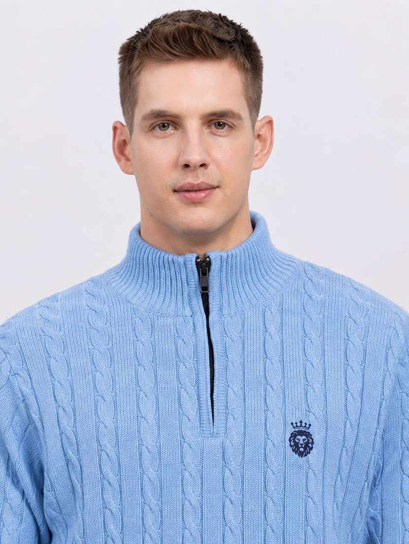 Men Self Design Long Sleeve Regular Fit Pullover - 22729724 -  Standard Image - 1