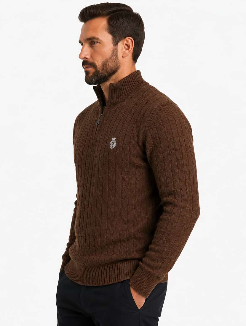 Men Self Design Long Sleeve Regular Fit Pullover - 22729734 -  Standard Image - 1