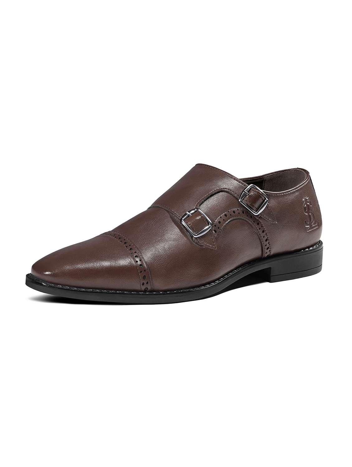 Men Brown Slip On Monk Strap - 22729947 -  Standard Image - 1